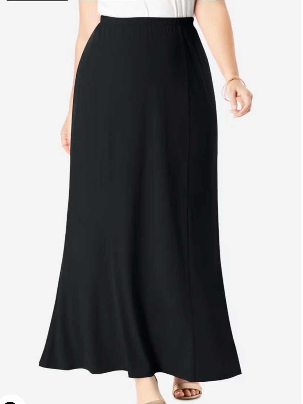 Avenue Black Maxi Skirt with Stretch Waist